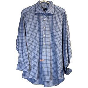 Coppley Plaid Dress Shirt/Size 16.5R